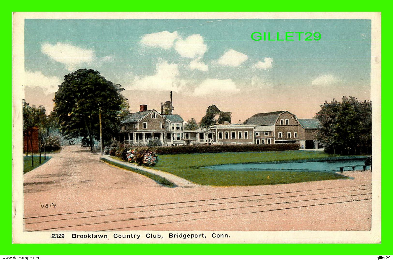 BRIDGEPORT, CT - BROOKLAWN COUNTRY CLUB - TRAVEL IN 1917 - PUB. BY DANZIGER & BERMAN - - Bridgeport