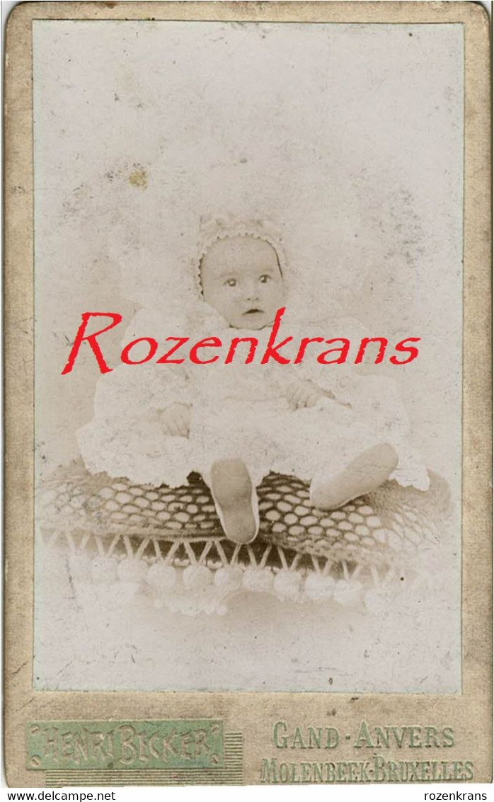 CDV Portrait Carte De Visite Ancienne Photo Old Photographe Fotograaf Heni Becker Gand Anvers Molenbeek Baby Bebe Enfant - Non Classificati