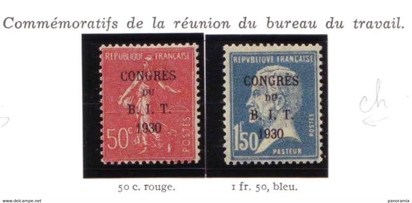 N° 264 - 265 Réunion Bureau International Du Travail Paris -1930 - Neufs Trace Charnière - Unused Stamps