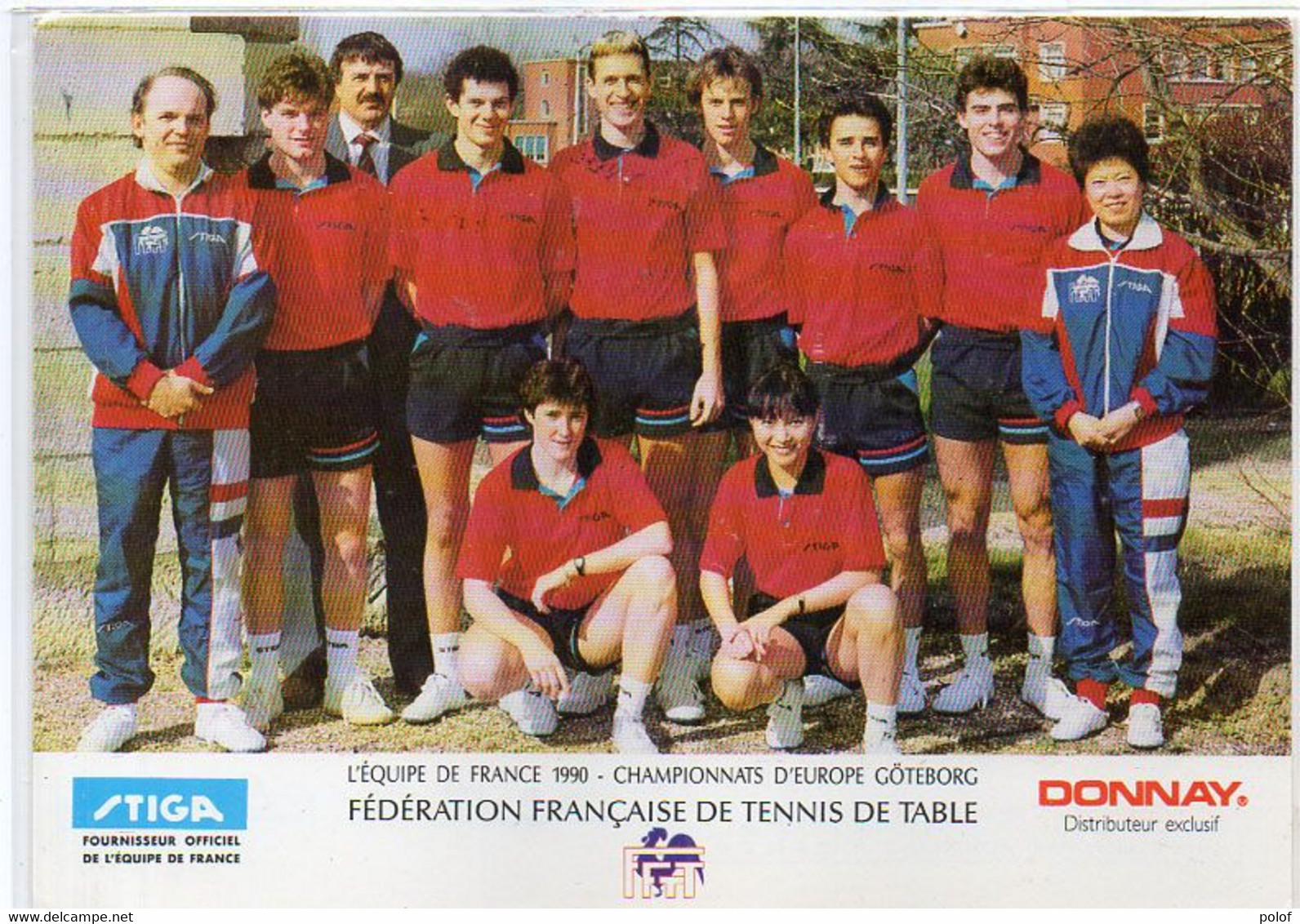 L' Equipe De France 1990 - Championnats D' Europe Göteborg  - Belle Flammme De GANGES    (122196) - Tennis De Table