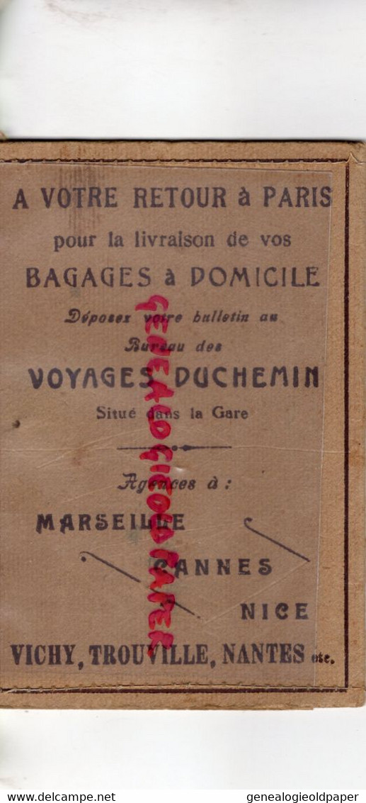 75- PARIS - RARE CARNET VOYAGE DUCHEMIN 20 RUE GRAMMONT-CHEMIN DE FER DU NORD-PARFUM PIVER POMPEIA - Historical Documents