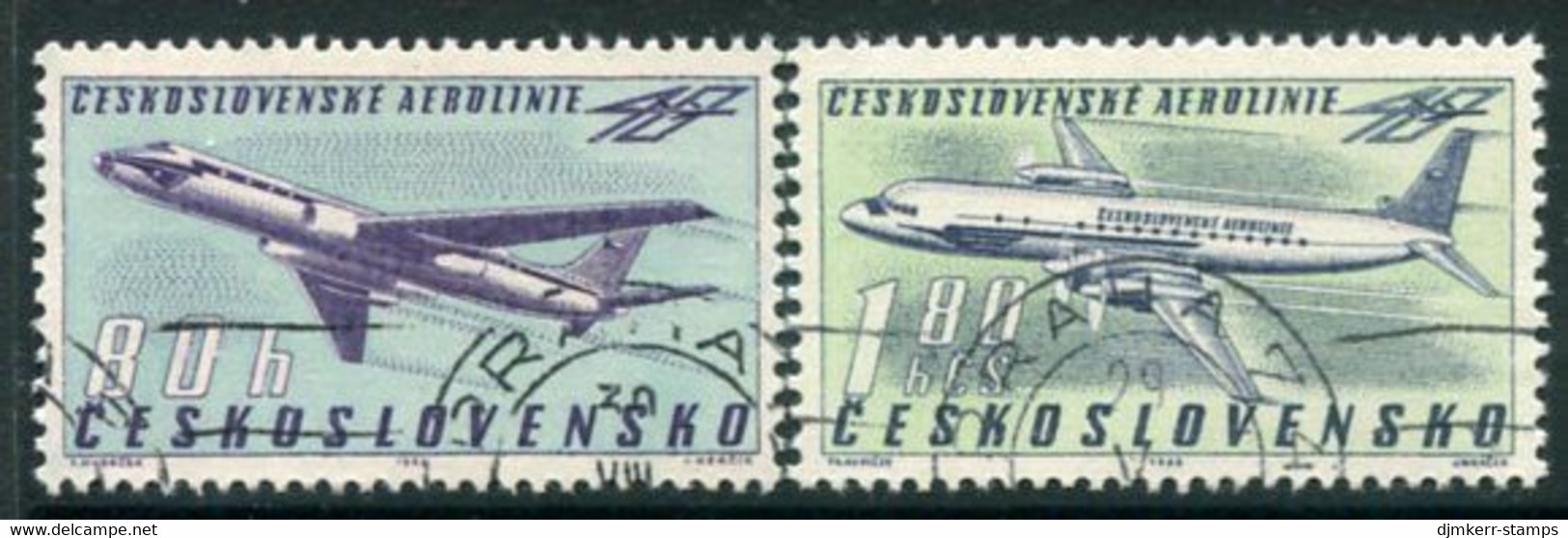 CZECHOSLOVAKIA 1963 Airline Anniversary Used.  Michel 1405-06 - Used Stamps