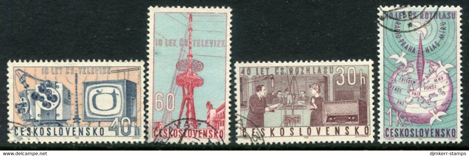 CZECHOSLOVAKIA 1963 Radio And Television Anniversaries Used.  Michel 1394-95, 1403-04 - Used Stamps