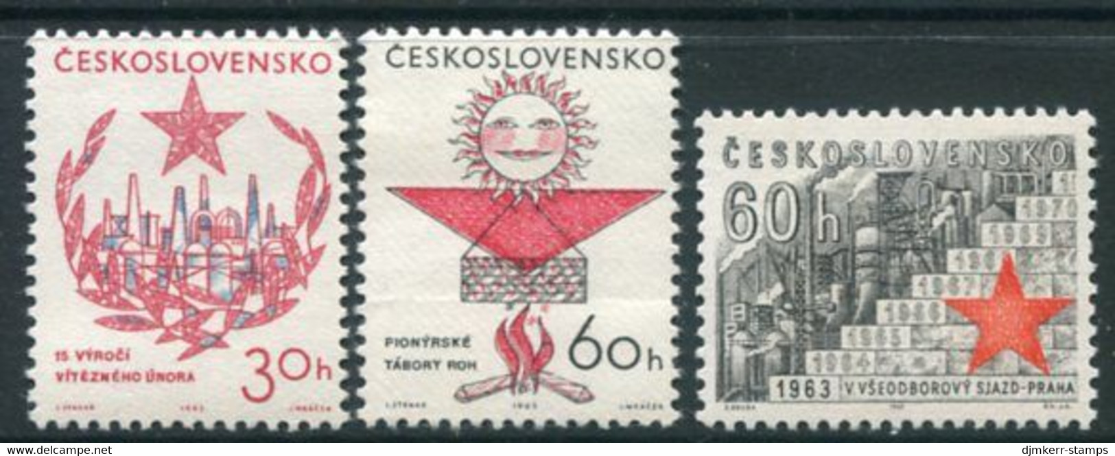 CZECHOSLOVAKIA 1963 Anniversary Of February Revolt MNH / **.  Michel 1383-85 - Ongebruikt