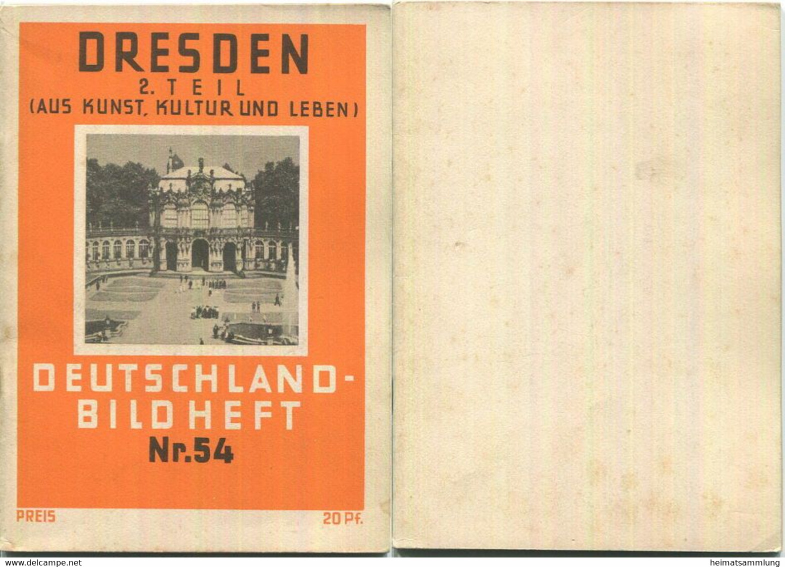 Nr. 54 Deutschland-Bildheft - Dresden 2. Teil - Aus Kunst Kultur Und Leben - Dresden & Leipzig