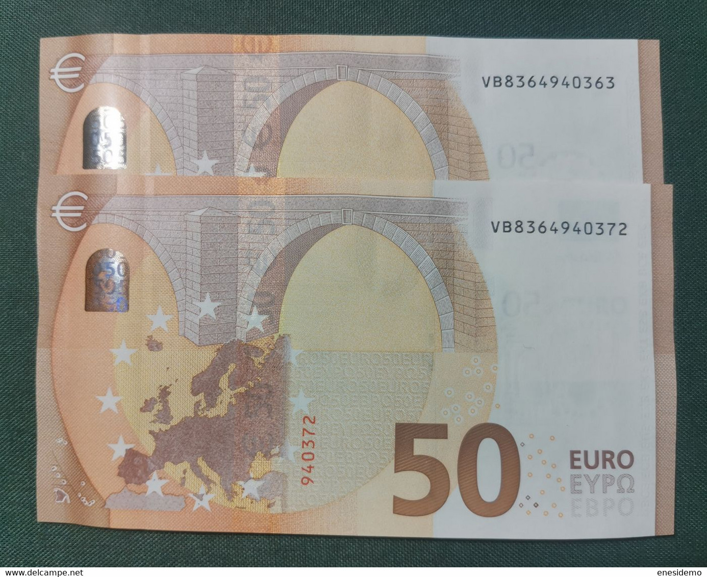 50 EURO SPAIN DRAGHI  2014 V017A1 VB CORRELATIVE COUPLE SC FDS UNCIRCULATED PERFECT - 50 Euro