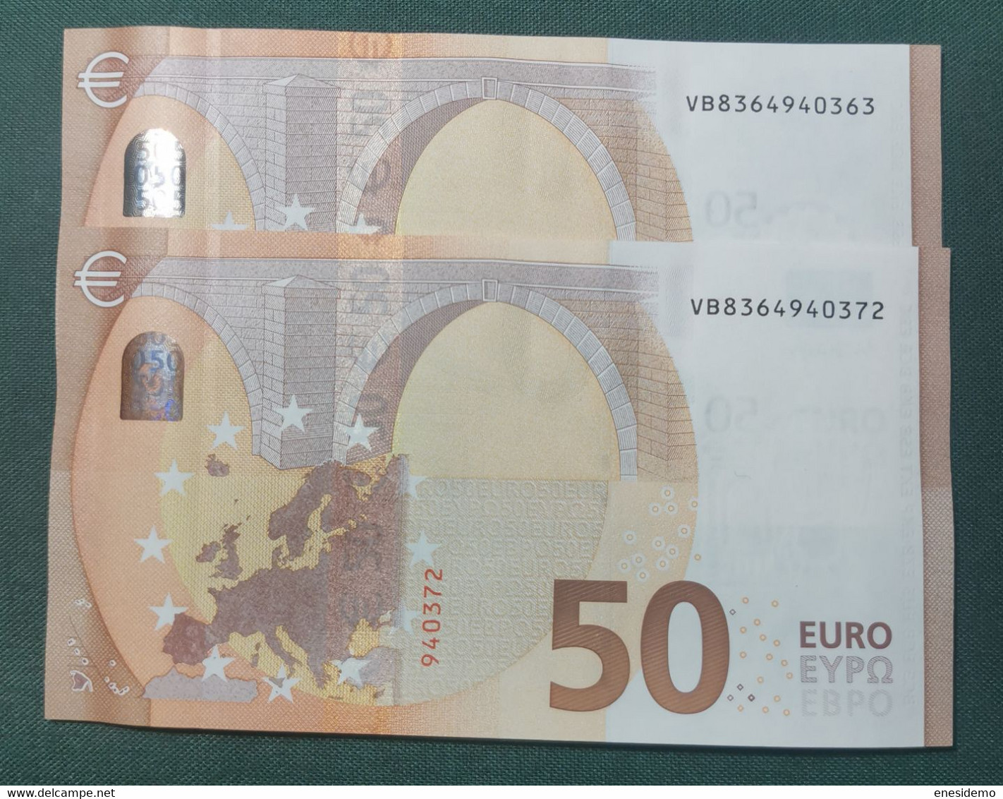 50 EURO SPAIN DRAGHI  2014 V017A1 VB CORRELATIVE COUPLE SC FDS UNCIRCULATED PERFECT - 50 Euro