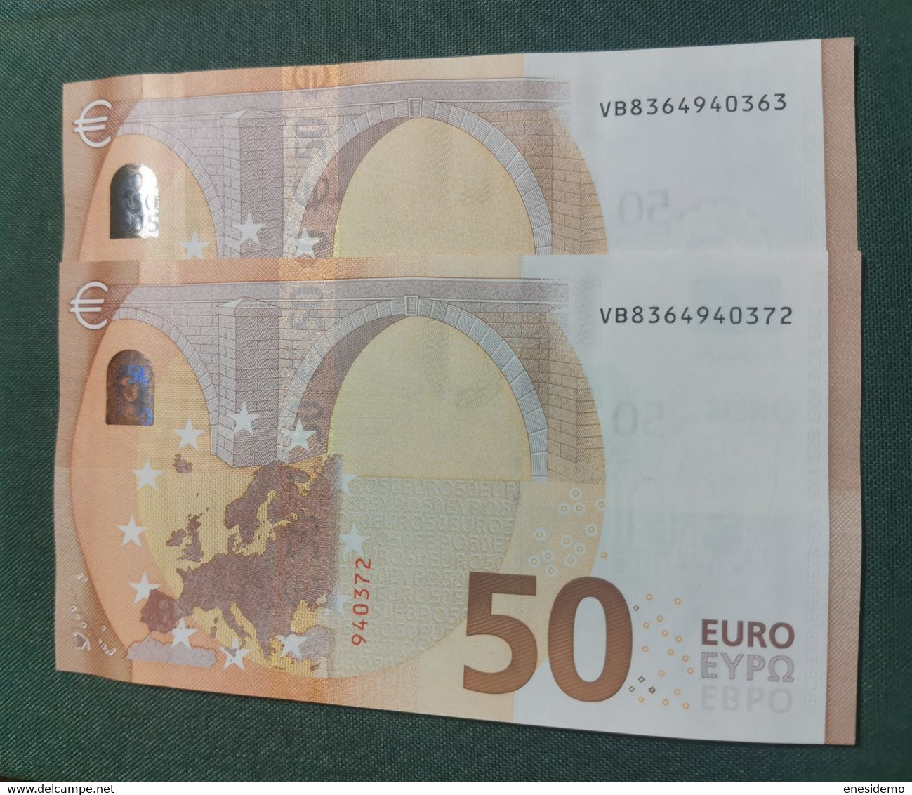 50 EURO SPAIN DRAGHI  2014 V017A1 VB CORRELATIVE COUPLE SC FDS UNCIRCULATED PERFECT - 50 Euro