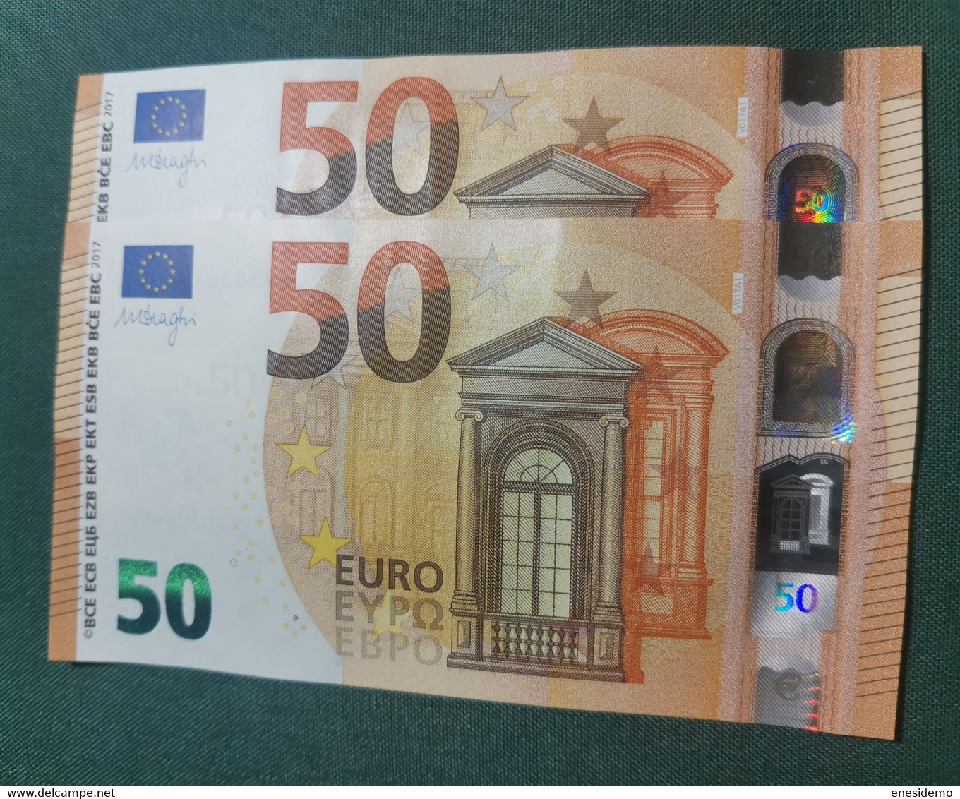 50 EURO SPAIN DRAGHI  2014 V017A1 VB CORRELATIVE COUPLE SC FDS UNCIRCULATED PERFECT