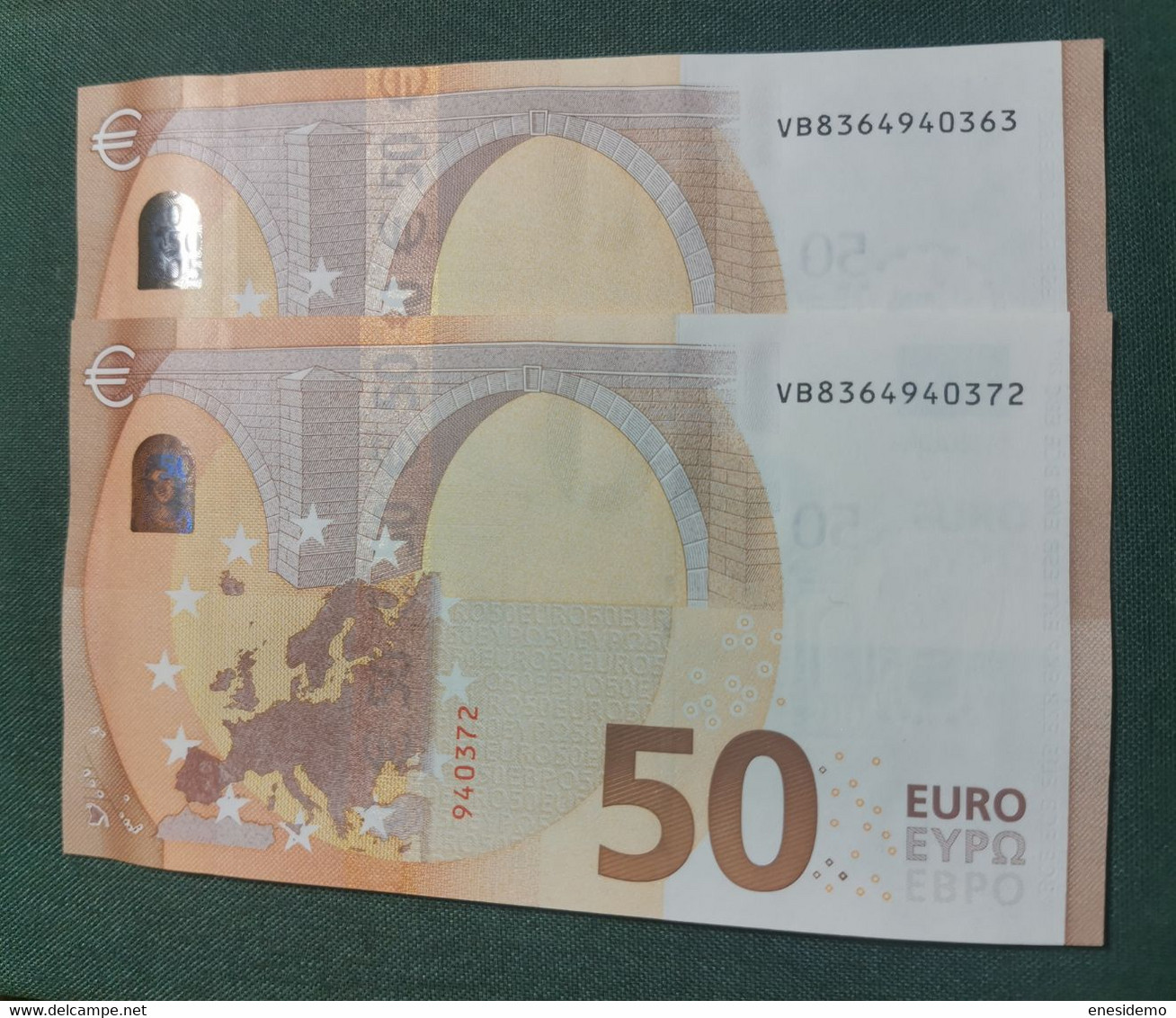 50 EURO SPAIN DRAGHI  2014 V017A1 VB CORRELATIVE COUPLE SC FDS UNCIRCULATED PERFECT