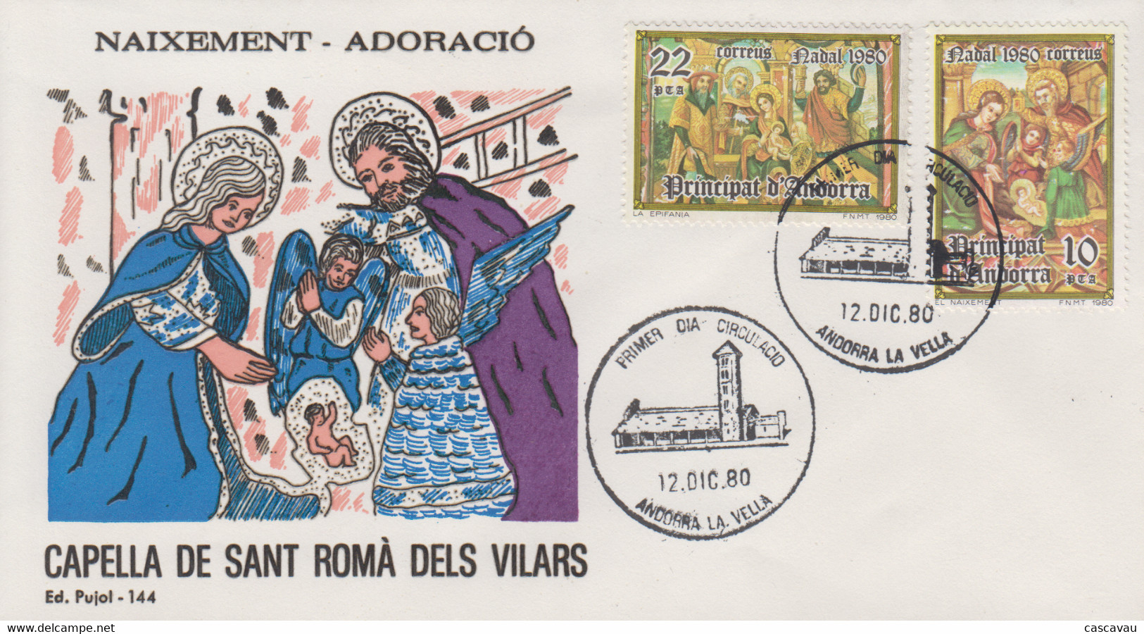 Enveloppe  FDC  1er  Jour   ANDORRE    Noël   1980 - Altri & Non Classificati