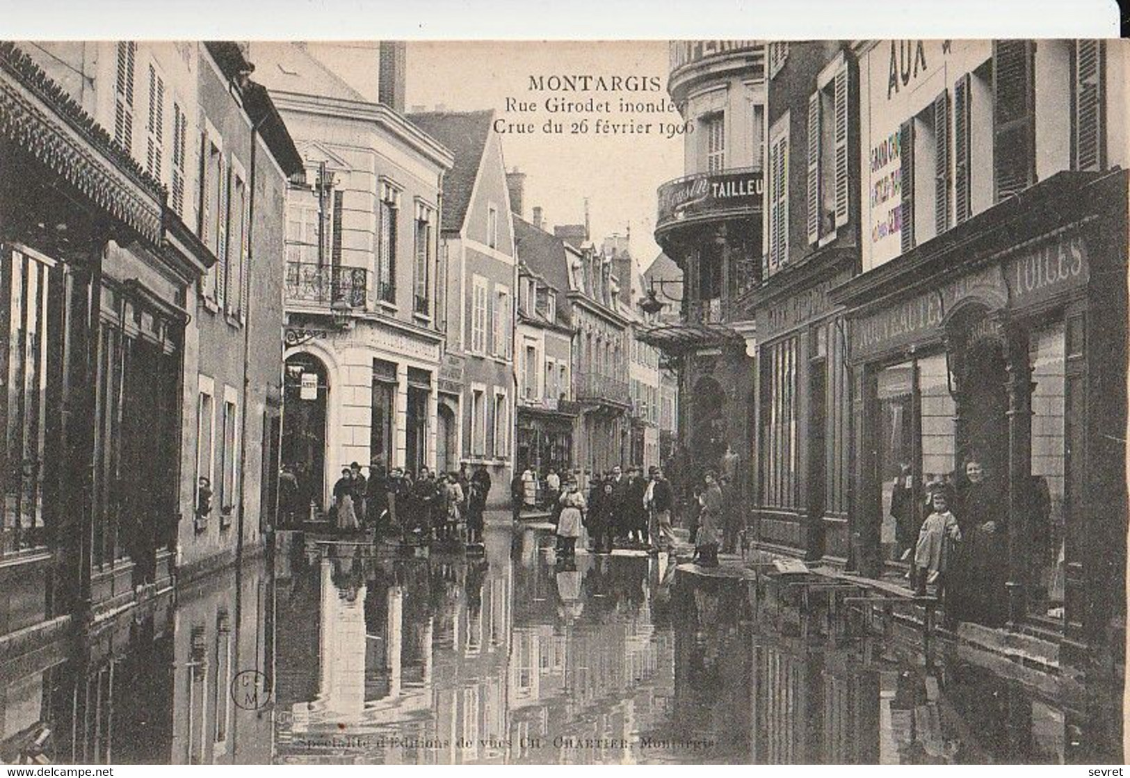 MONTARGIS. - Rue Girodet Inondée - Crue Du 26 Février 1906. Carte RARE - Montargis