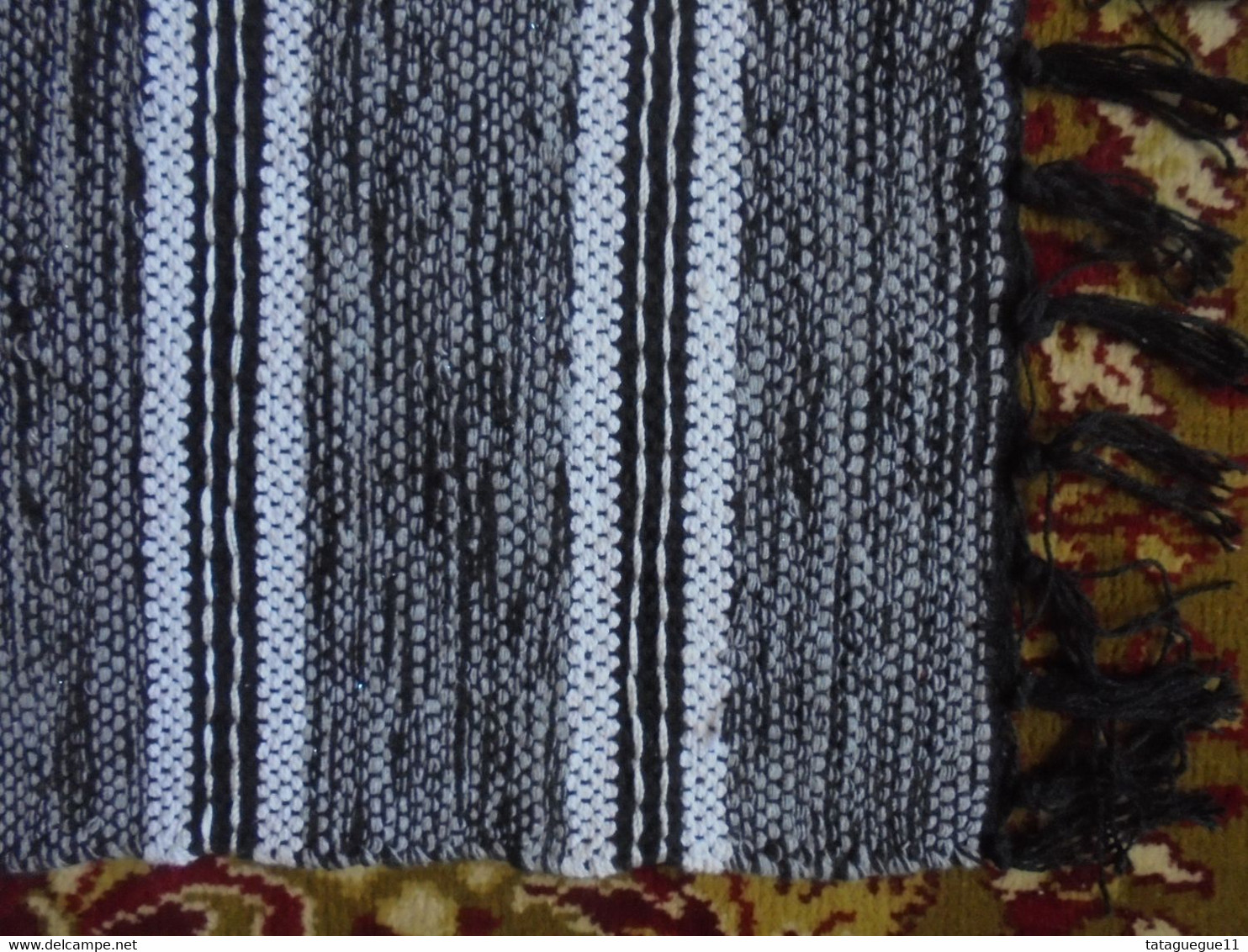 Petit Tapis Carpette Noir Et Blanc Coton Mélangé - Rugs, Carpets & Tapestry