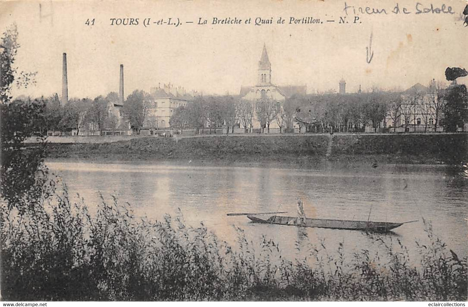 Tours       37          Quais-Ponts. La Bretèche Et Quai Du Portillon. Tireur De Sable   N° NP 41   (voir Scan) - Tours