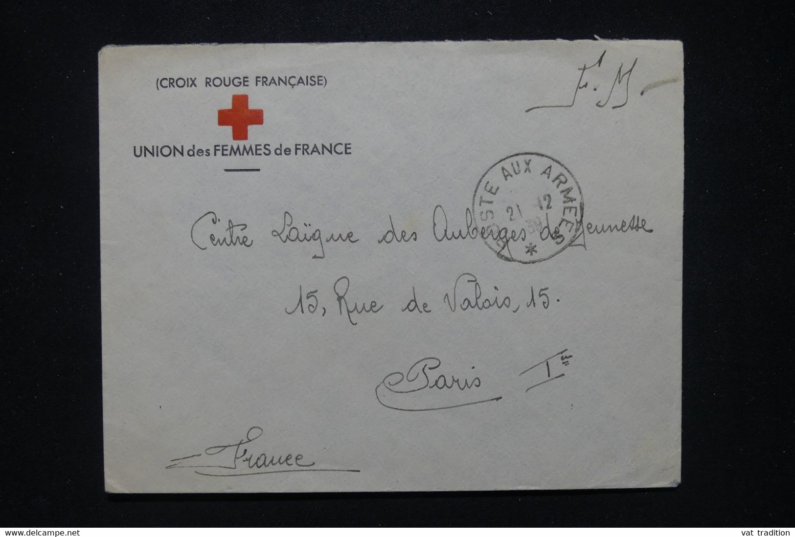 FRANCE - Enveloppe De La Croix Rouge En Fm Pour Paris En 1939 - L 109819 - Rotes Kreuz