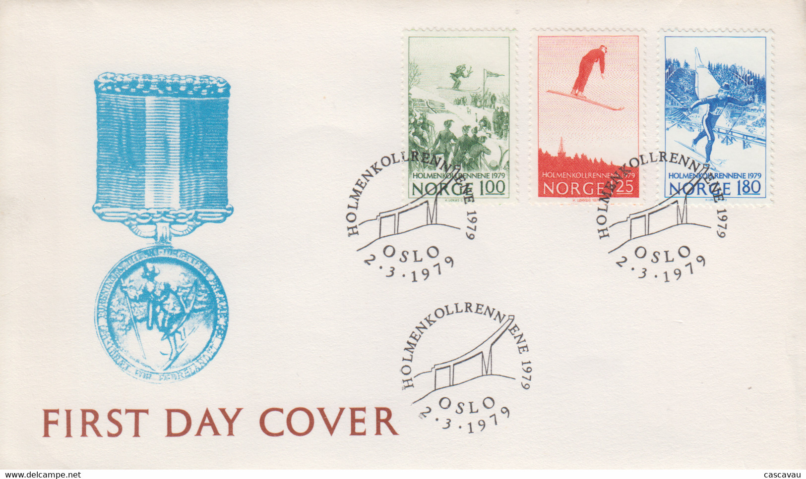 Enveloppe  FDC   1er   Jour   NORVEGE   Centenaire  Des  Concours   De   Ski   1979 - FDC