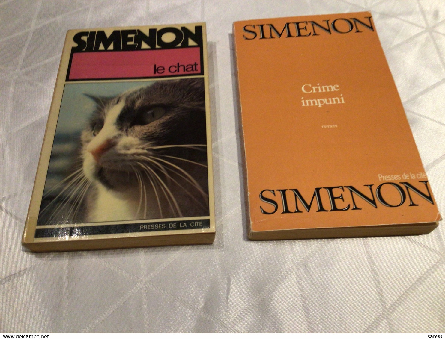 Simenon Anciens  Livres Crime Impuni Et Le Chat Livre De Bibliothèque Presses De La Cité - Simenon