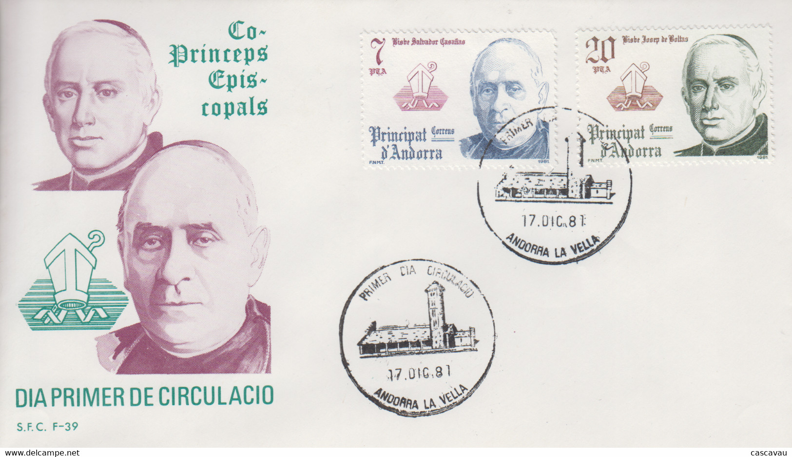 Enveloppe  FDC  1er  Jour   ANDORRE    Co - Princes  épiscopaux    1981 - Altri & Non Classificati