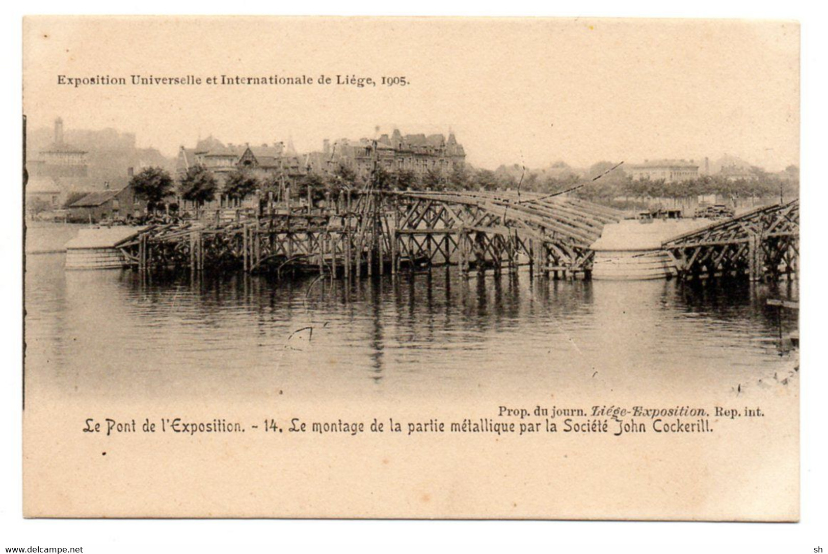 Exposition Universelle LIEGE - 1905 - Tentoonstelling Luik - Pont - Brug - Montage Partie Metallique Par Cockerill - Exposiciones