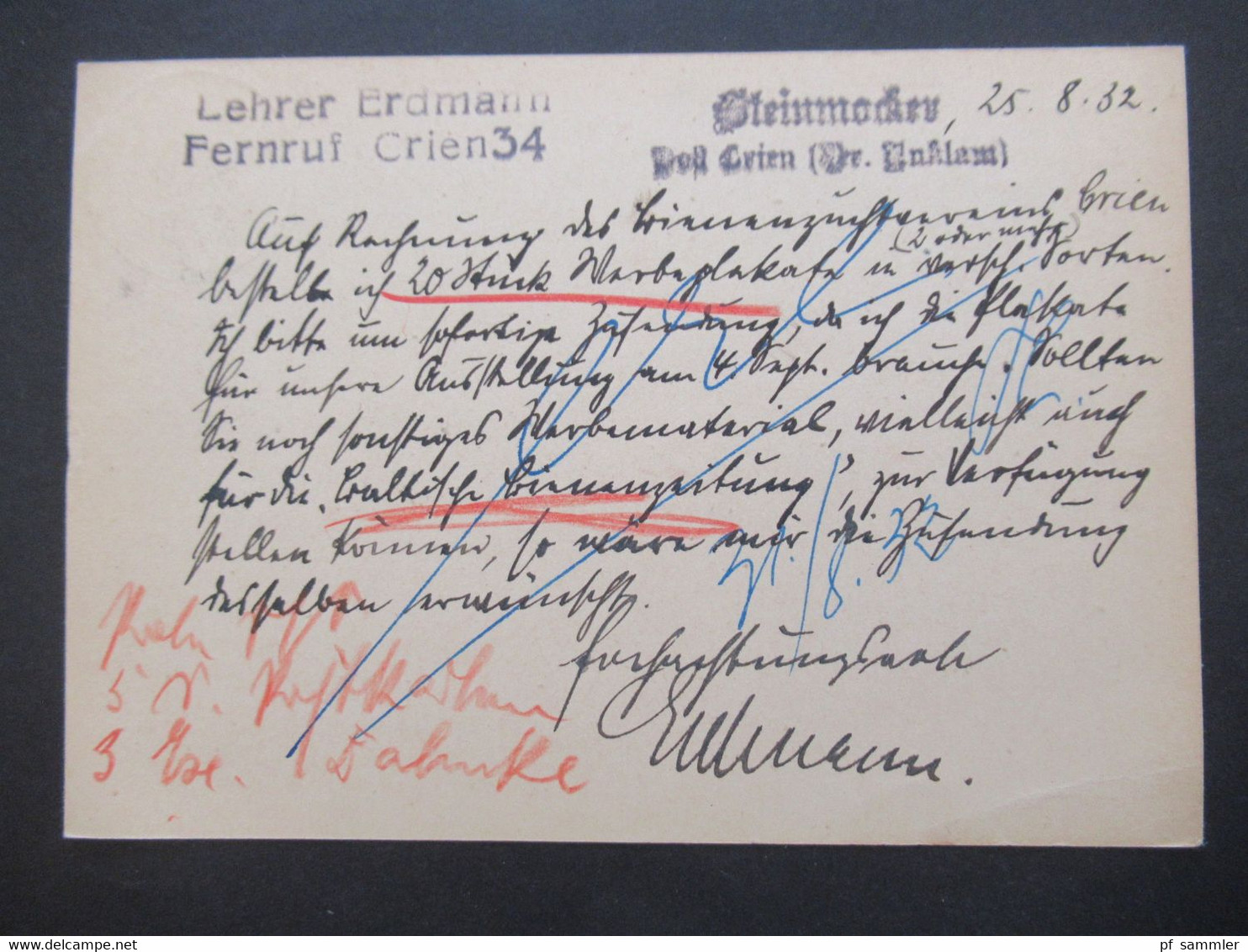 DR 1932 / 33 Pommern / Vorpommern OPD Stettin 40 Ganzsachen verschiedene Orte! Alle nach Leipzig an die Bienen Zeitung