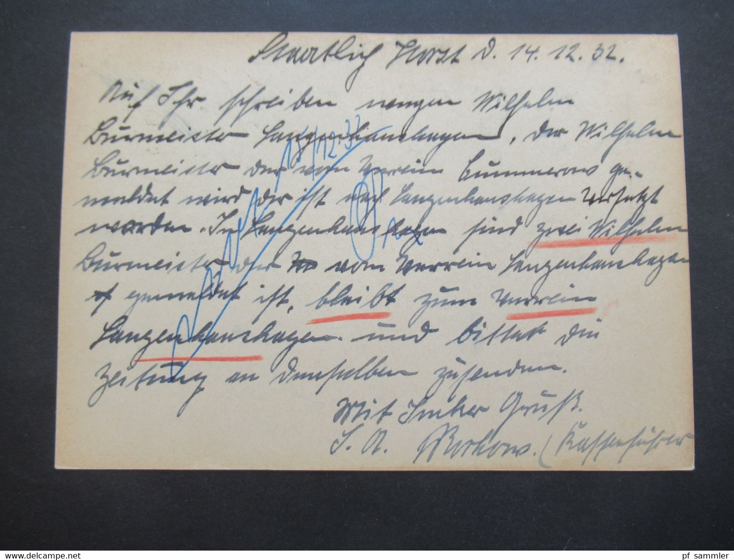 DR 1932 / 33 Pommern / Vorpommern OPD Stettin 40 Ganzsachen verschiedene Orte! Alle nach Leipzig an die Bienen Zeitung