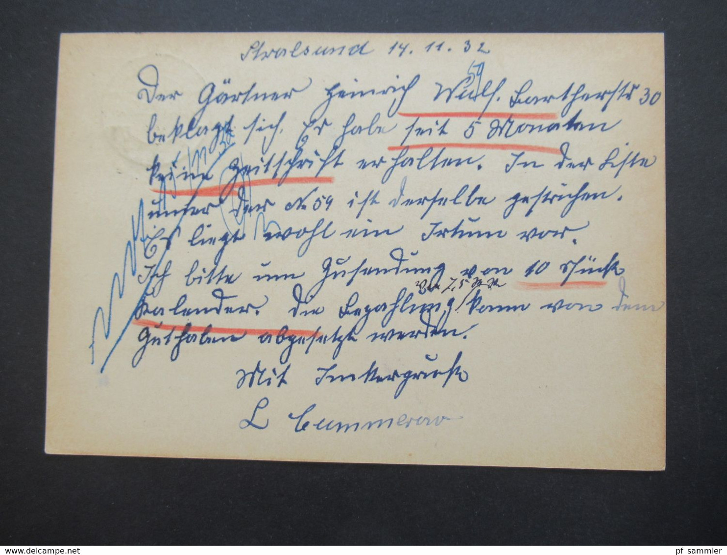 DR 1932 / 33 Pommern / Vorpommern OPD Stettin 40 Ganzsachen verschiedene Orte! Alle nach Leipzig an die Bienen Zeitung