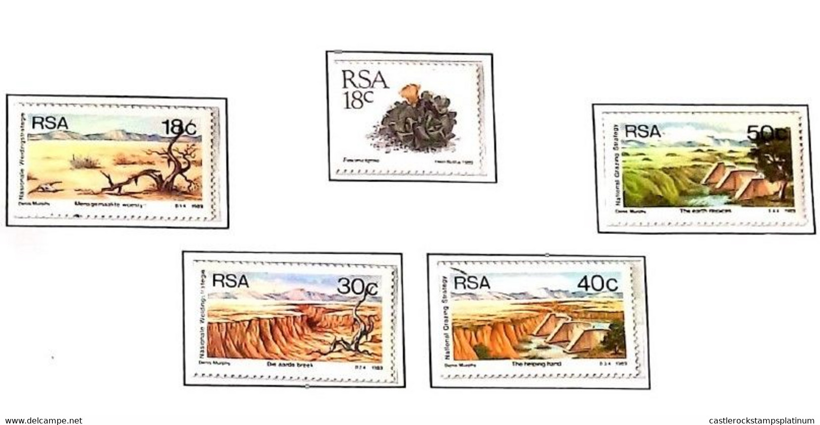 P) 1989 SOUTH AFRICA, FIGHT AGAINST DESERTIFICATION, CACTUS, MINISHEET, SET OF 5 STAMPS, MNH - Autres & Non Classés