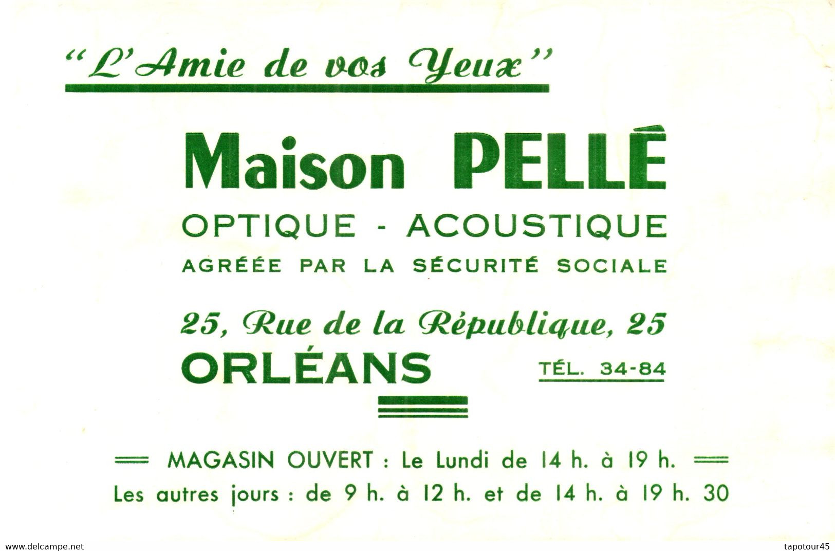 O P/ Buvard Optique  "Maison Pellé" Orléans  (N=1) (F 210 X 135 Mm) - O