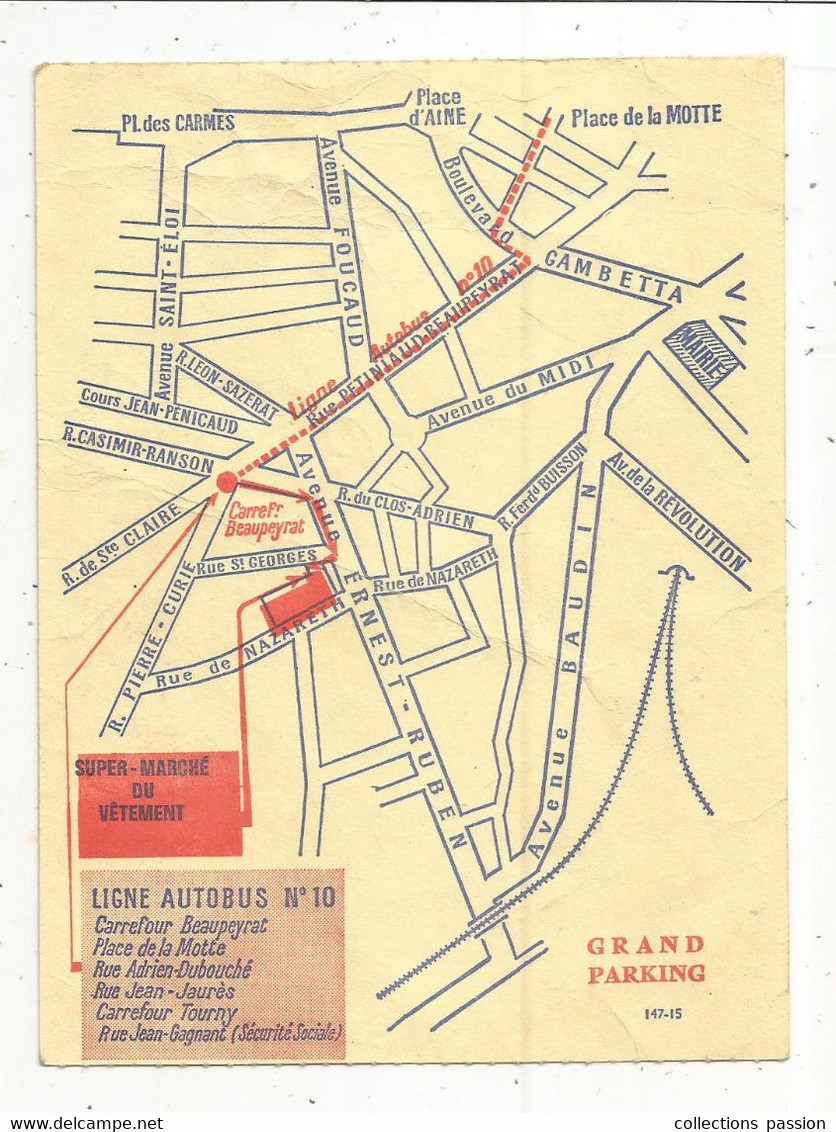 Publicité , Super Marché Du Vêtement ,LIMOGES ,hopital Rural De Magnac Laval ,plan, 2 Scans,  Frais Fr 1.65 E - Advertising