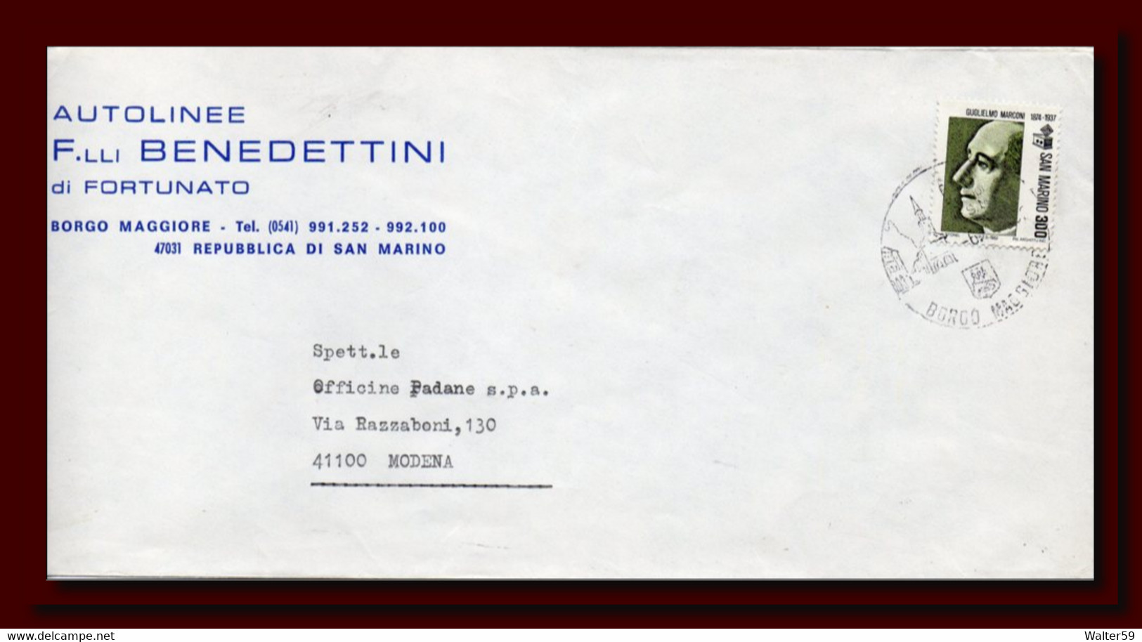 1992 San Marino Saint Marin Lettre Brief Letter Posted Borgo Maggiore To Italy - Lettres & Documents