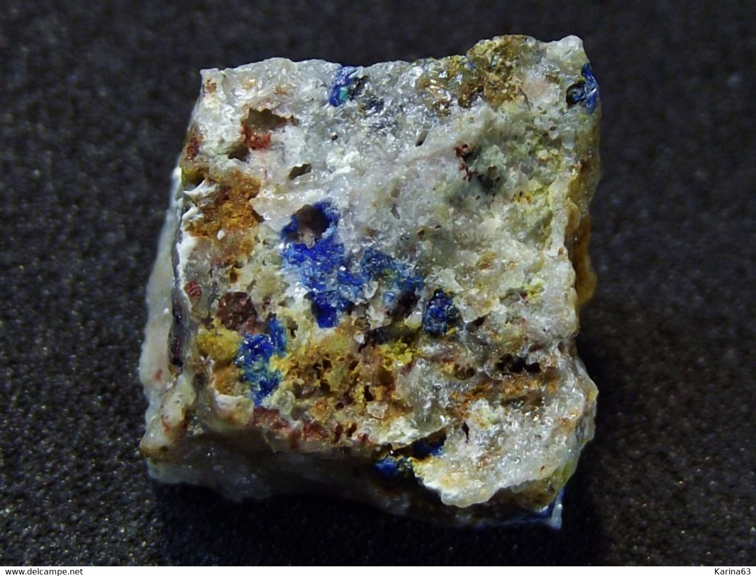 Linarite With Minor Brochantite Et Al On Matrix ( 1.2 X 1 X 1 Cm ) Dos Adriana Mine - Copiapo - Chili - Minéraux