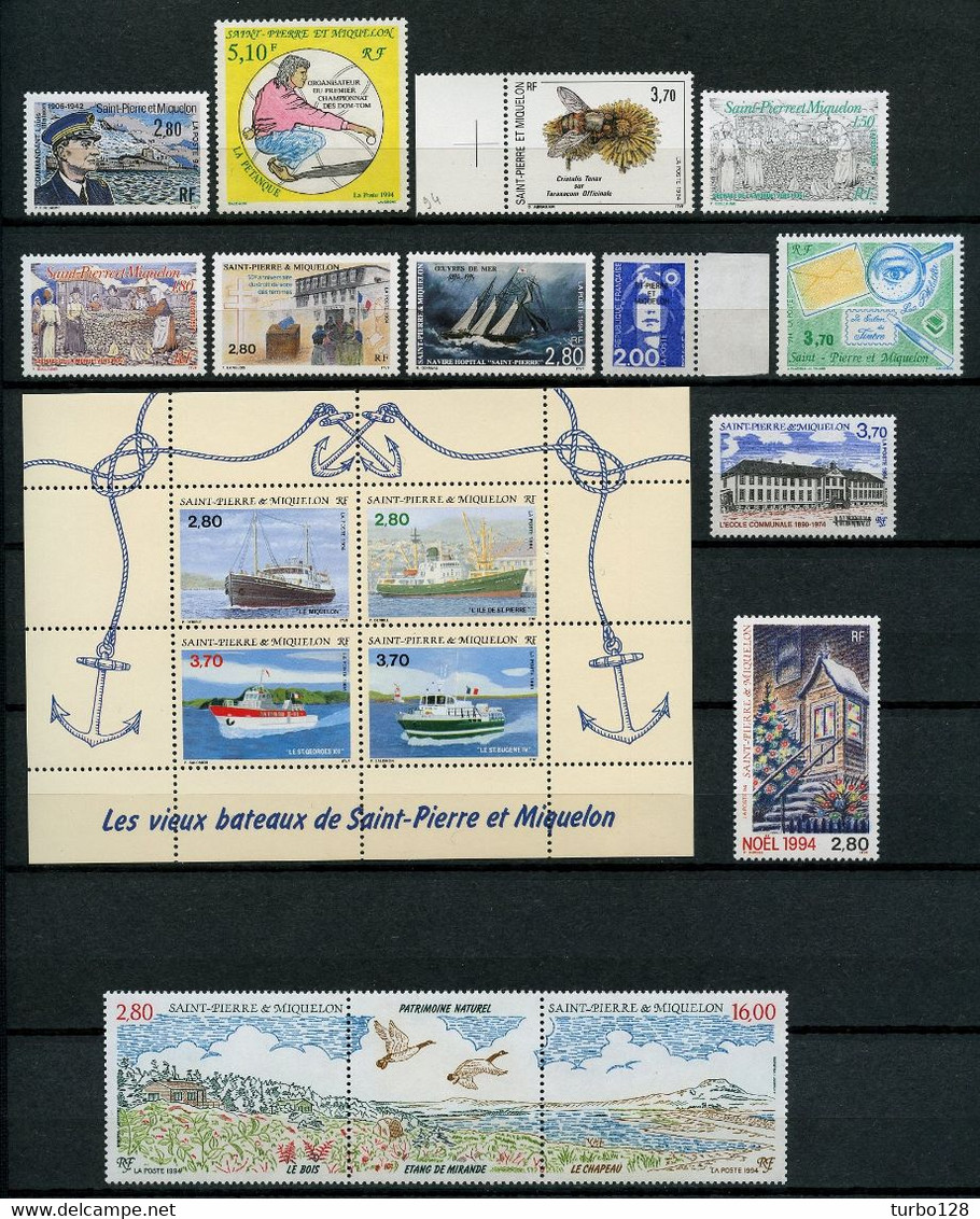 SPM Miquelon Année 1994 ** Complète N° 592/608 Neufs MNH Luxe C 39,90 € Jahrgang Ano Completo Complet Year - Full Years