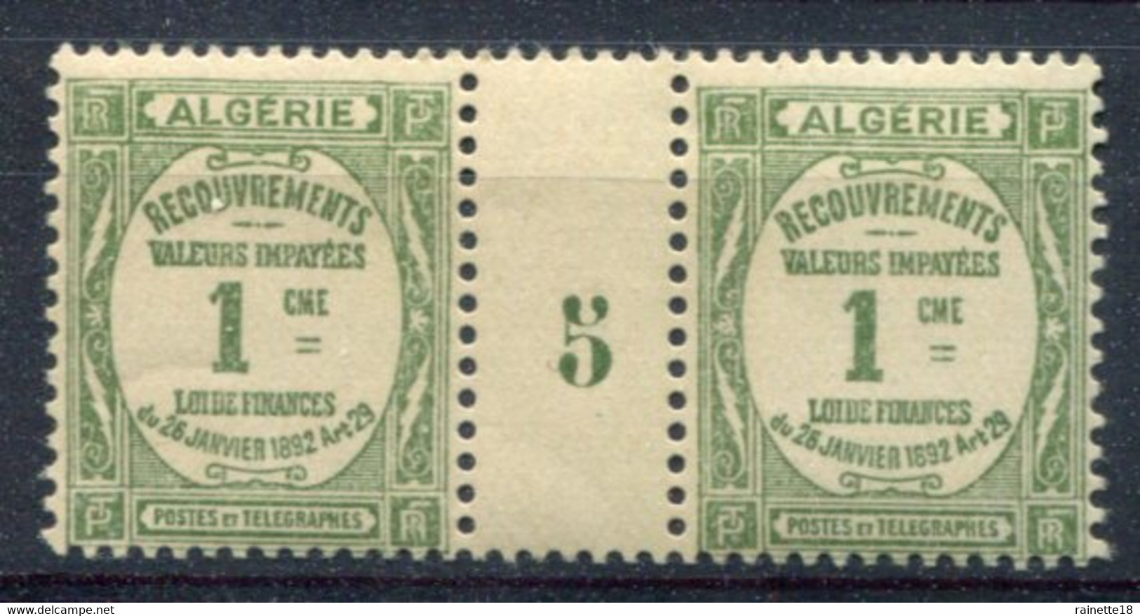Algérie      Taxe 15 **        Paire Millésime 5 - Timbres-taxe