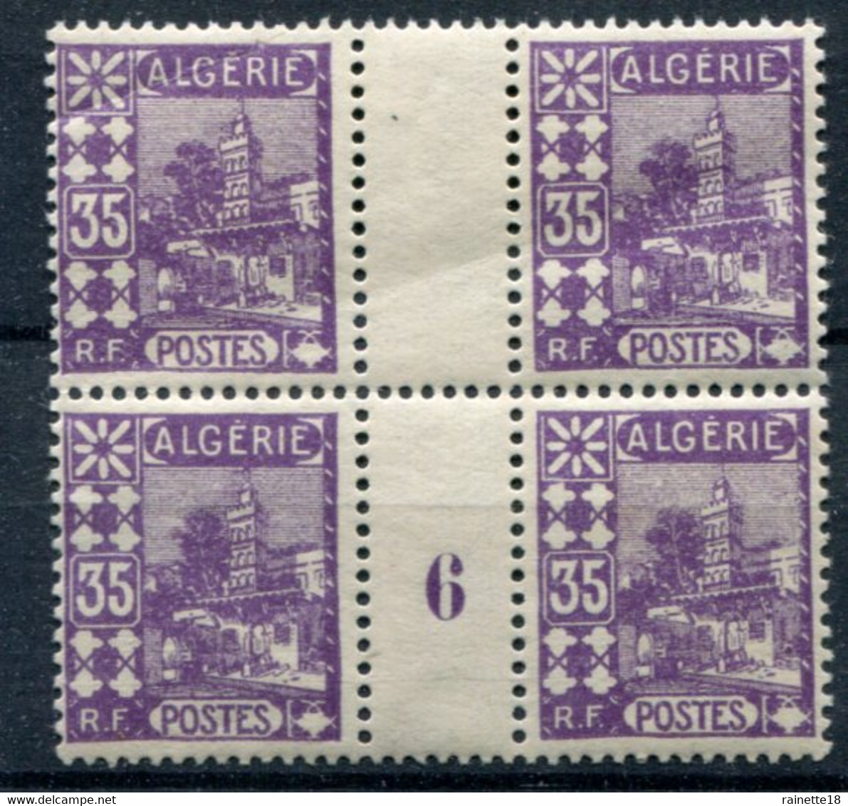 Algérie       44 **  Bloc De 4, Millésime 6 - Unused Stamps