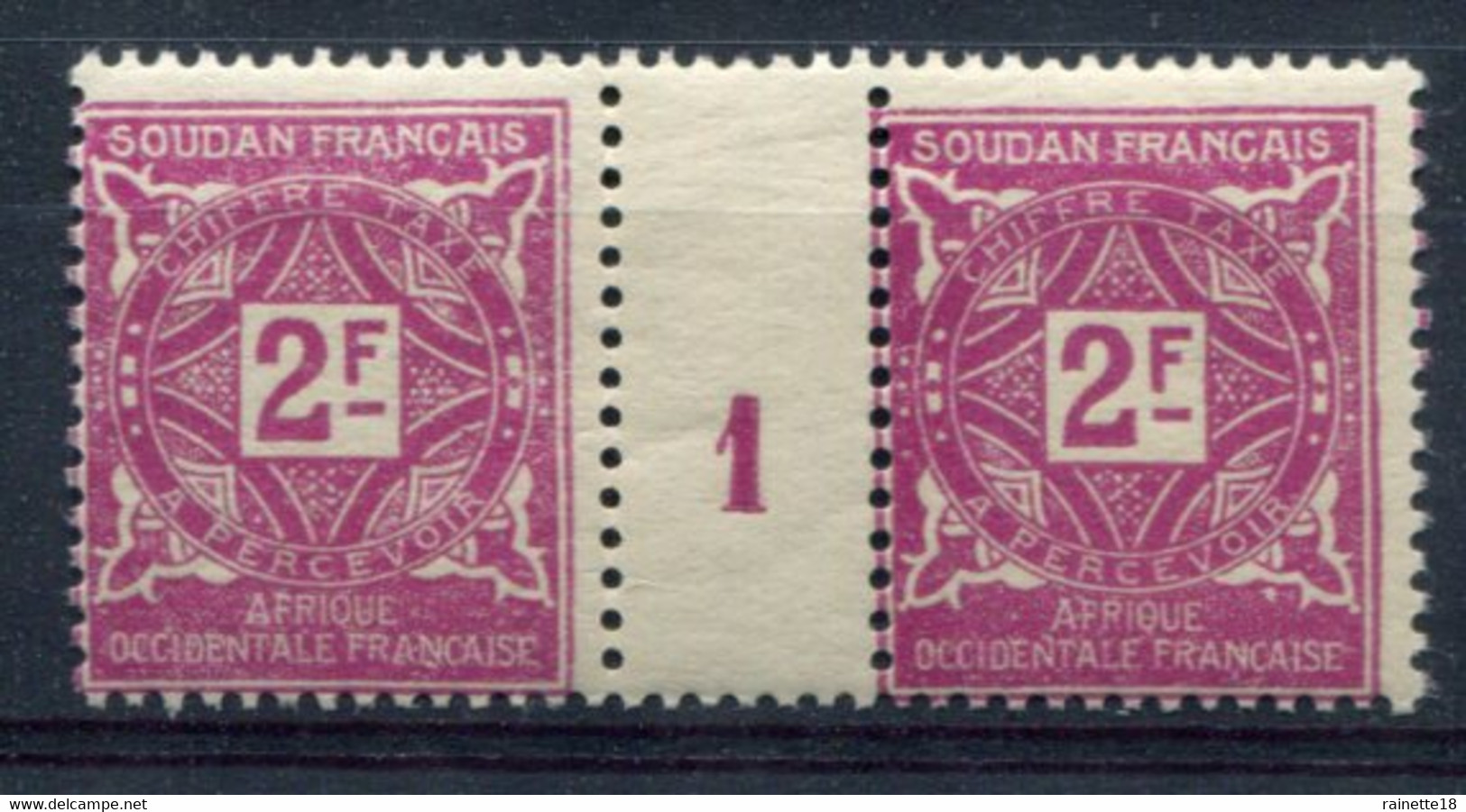 Soudan     Taxe   N° 19 **  Paire Millésime 1 - Unused Stamps