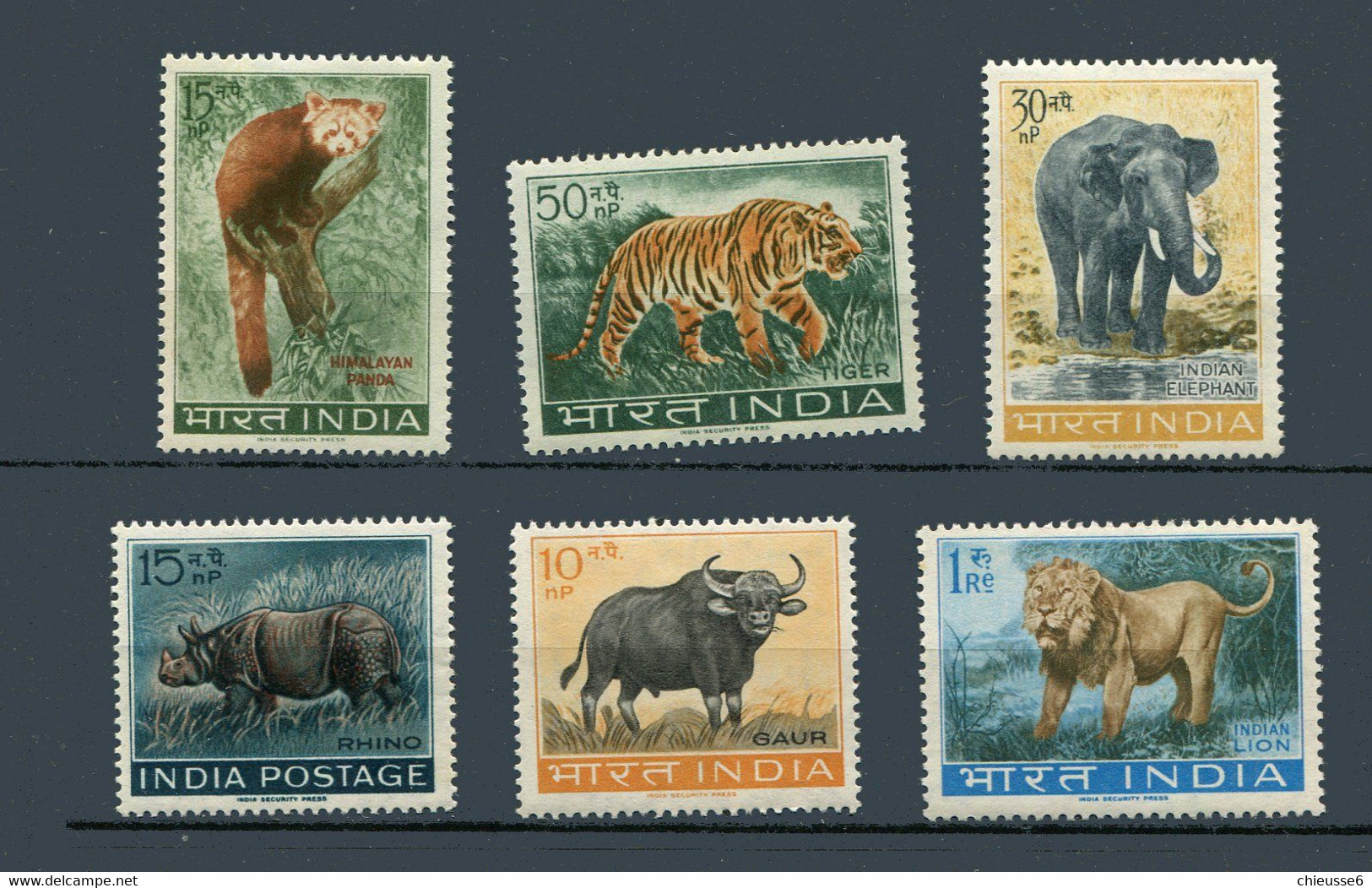 Inde -** N° 147 à 152 -  Animaux Sauvages - Lion, éléphant, Tigre, Etc.... - Nuevos