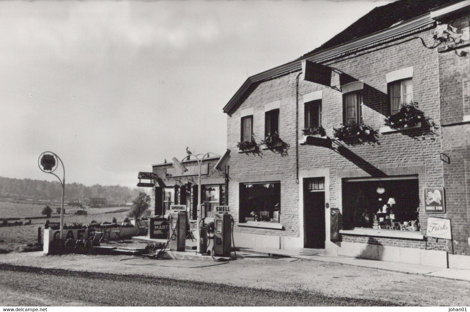 SENY - 1965 - CPA Café L'escale - SHELL Pompe A Pétrole / Tankstelle / Benzinpumpe /petrol Pump - Tinlot