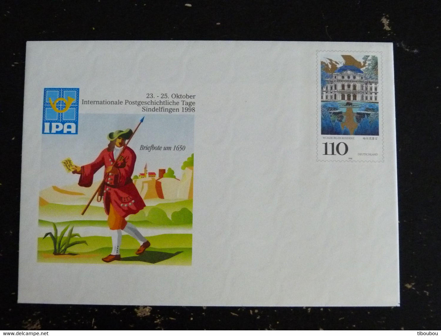 ALLEMAGNE FEDERALE GERMANY DEUTSCHLAND RFA BRD ENTIER POSTAL AVEC YT 1839 RESIDENCE WURTZBOURG - IPA SINDELFINGEN 98 - Enveloppes Privées - Neuves