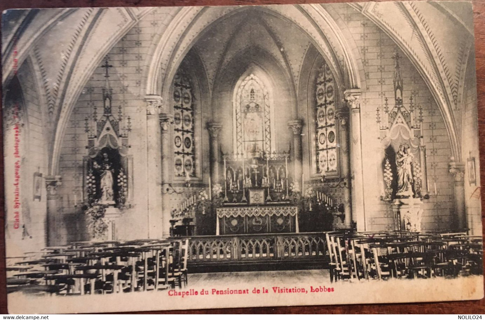 Cpa écrite En 1914, Lobbes Chapelle Du Pensionnat De La Visitation, éd Sylvain Lagouge, BELGIQUE - Lobbes