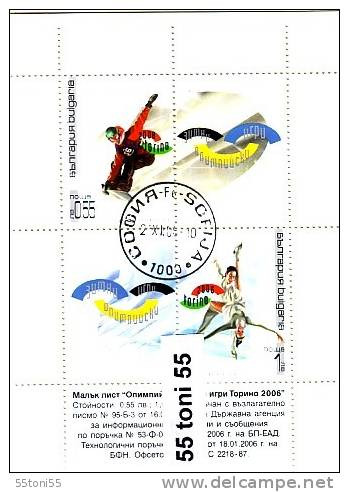 Winter Olympic Games 2006 Torino S/S- Oblitere/used (O) Bulgaria  / Bulgarie - Winter 2006: Torino