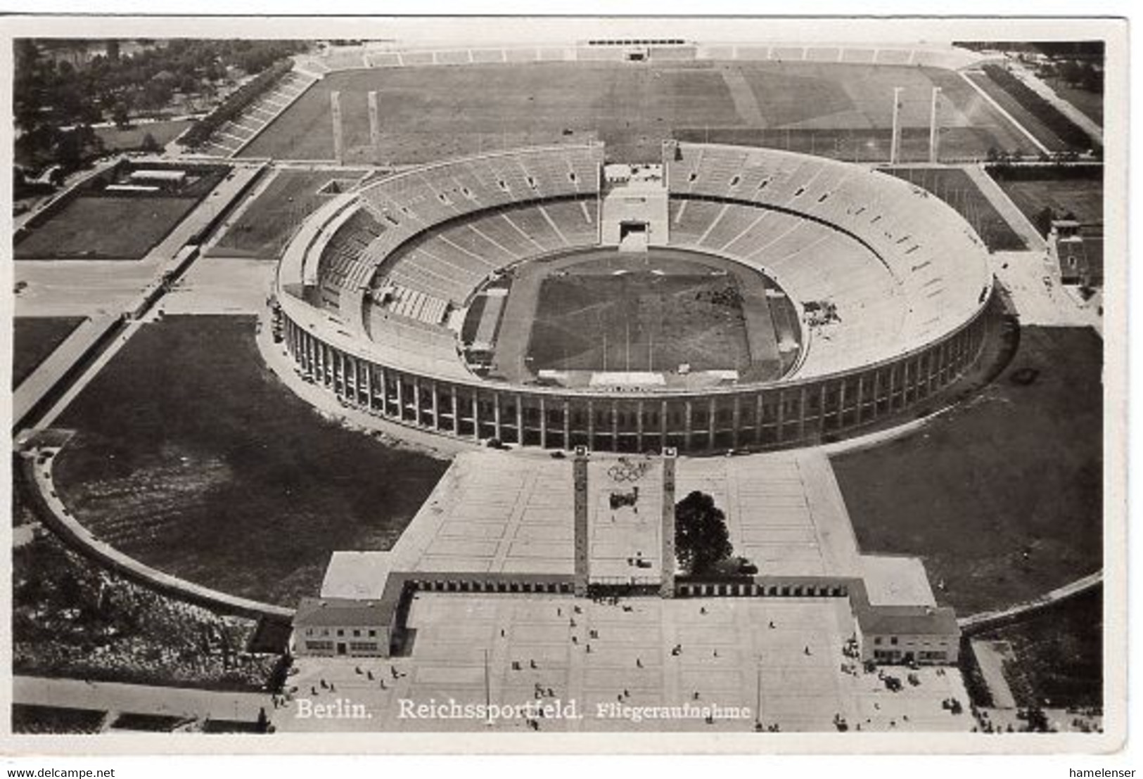 49782 - Deutsches Reich - 1936 - 8Pfg. Sommerolympiade EF A Ans.Kte. BERLIN OLYMPIA-STADION -> Ludwigshafen - Estate 1936: Berlino