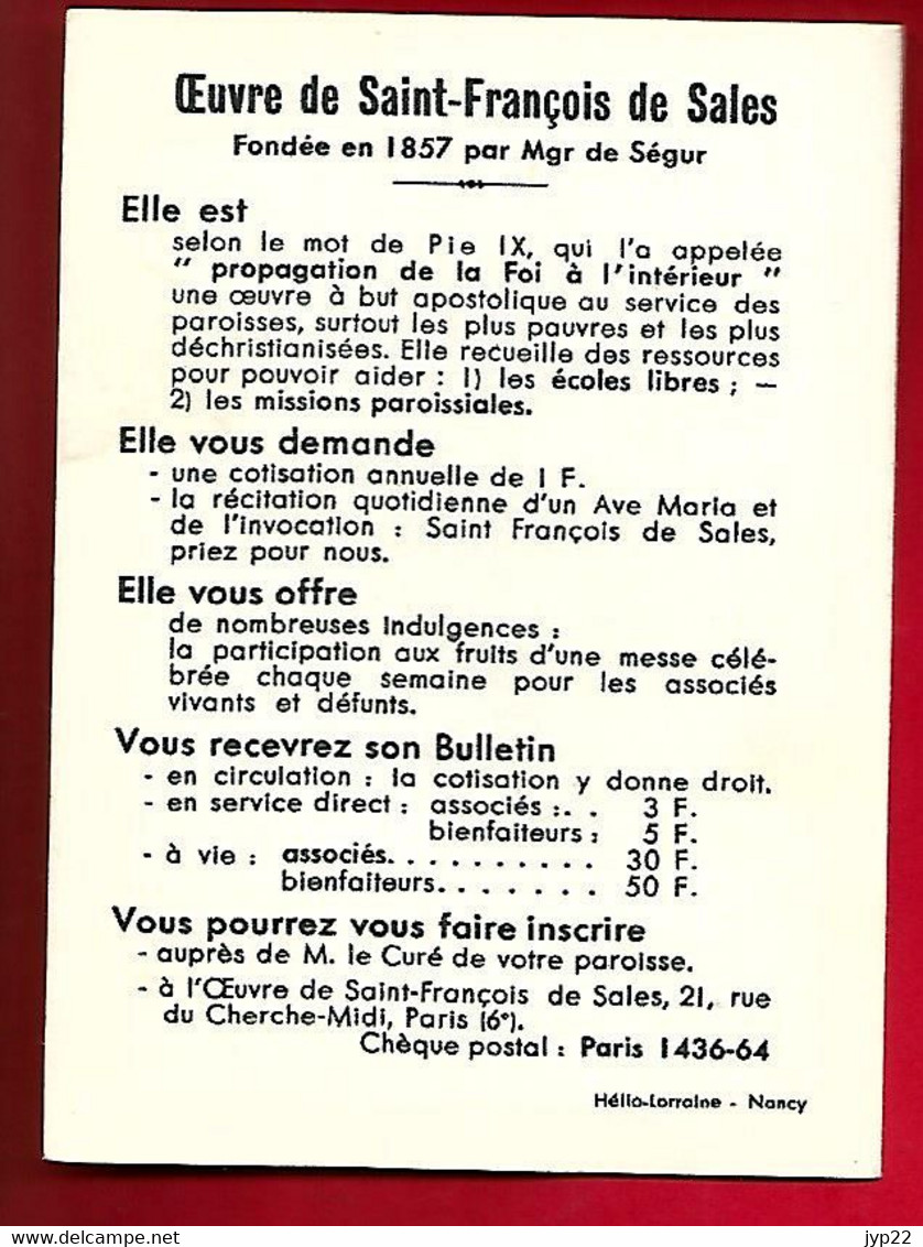 Calendrier 1967 Oeuvre De Saint François De Sales - Ed Cl. Houvet Chartres - Vierge De L'Adoration Des Mages - Petit Format : 1961-70