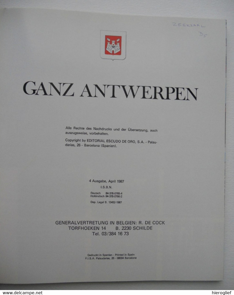 GANZ ANTWERPEN 191 Farbbilder Kleurenfoto's Toerisme Alle Hot-items In Foto Album Souvenir Voor Reizigers Flandern - België En Luxemburg