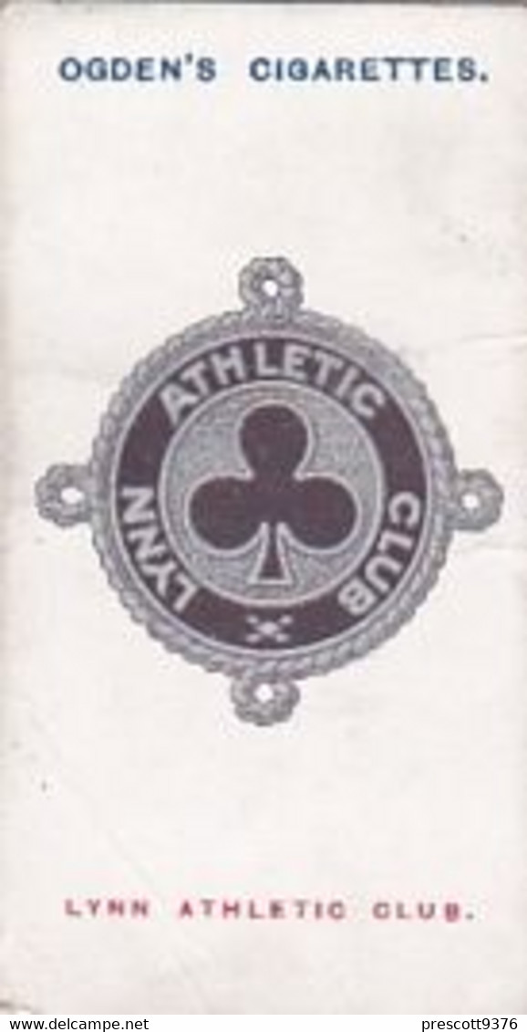 Club Badges 1915 - 23 Lynn Athletics Club  - Ogdens Cigarette Card - Original Antique - Ogden's