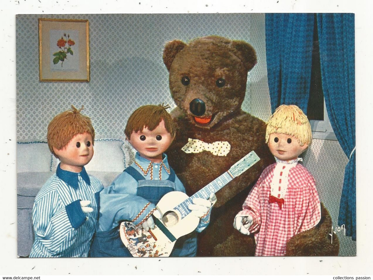 Cp , Télévision, ORTF , NOUNOURS ,NICOLAS ET PIMPRENELLE ,ed. Yvon, N° 21 ,Cornichon Joue De La Guitare - TV Series