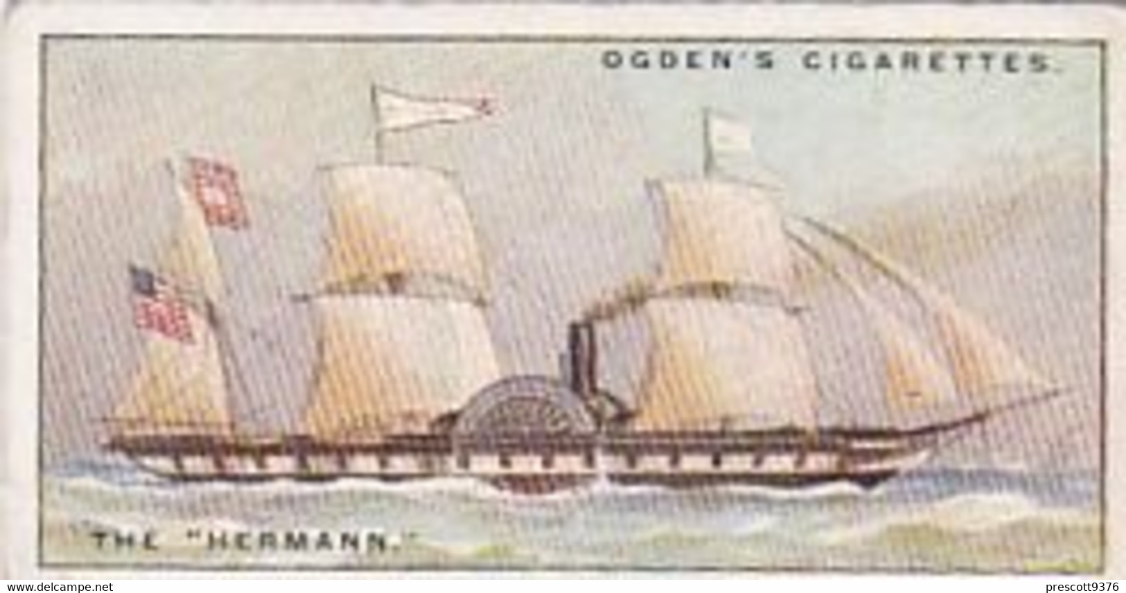 The Blue Riband Of The Atlantic 1929  - 6 The Herman - Ogden's  Cigarette Card - Original - Ships - Ogden's