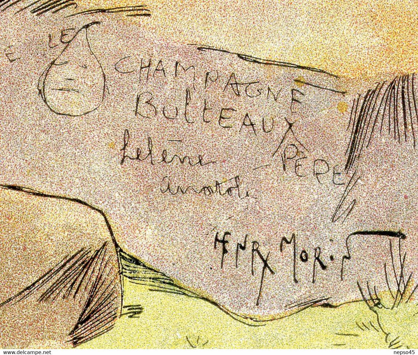 Illustrateur Henri Morin.publicité Sur Le Champagne Bulteaux Père,spectacle.Artiste Mimi-Pinson - Morin, Henri