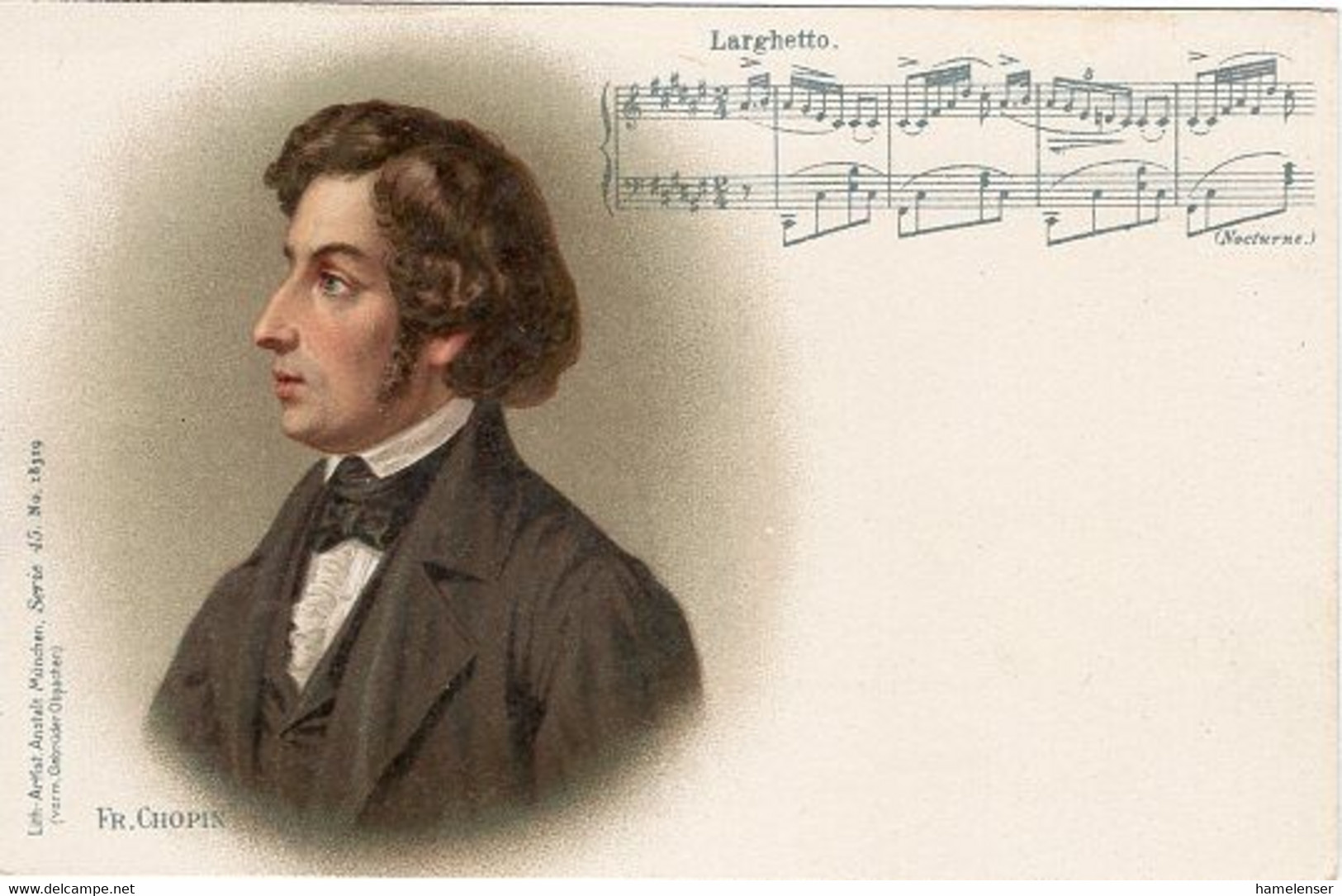 49845 - Deutsches Reich - Ca. 1910 - Color-Ansichtskarte Fr. Chopin, Ungebraucht - Music