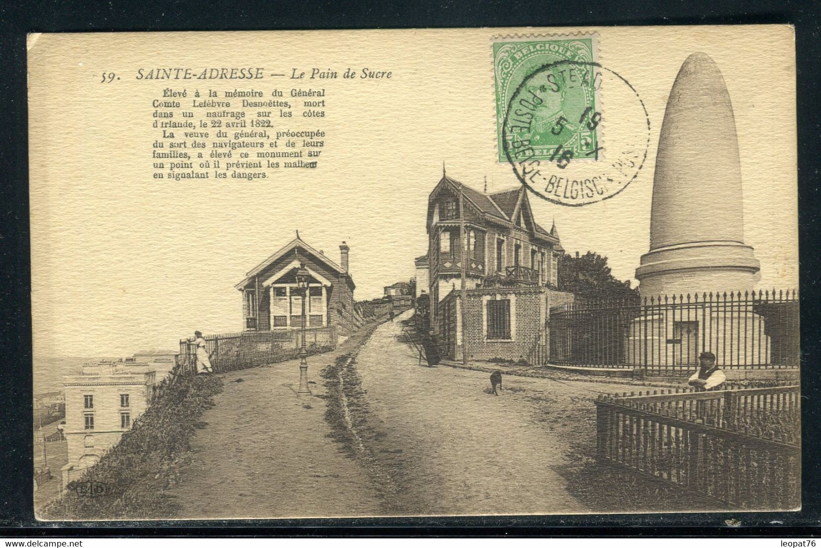 Belgique - Affranchissement De Ste Adresse ( France ) Sur Carte Postale En 1916 Pour Paris - Ref N 6 - Otros & Sin Clasificación