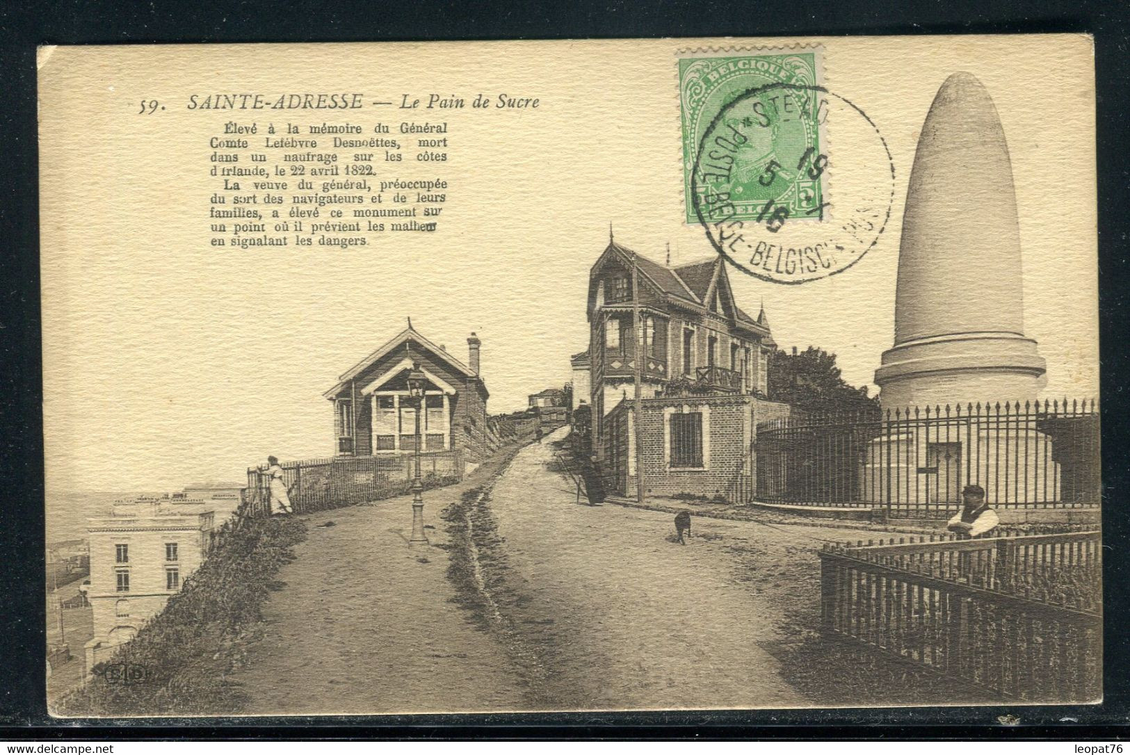 Belgique - Affranchissement De Ste Adresse ( France ) Sur Carte Postale En 1916 Pour Paris - Ref N 6 - Autres & Non Classés